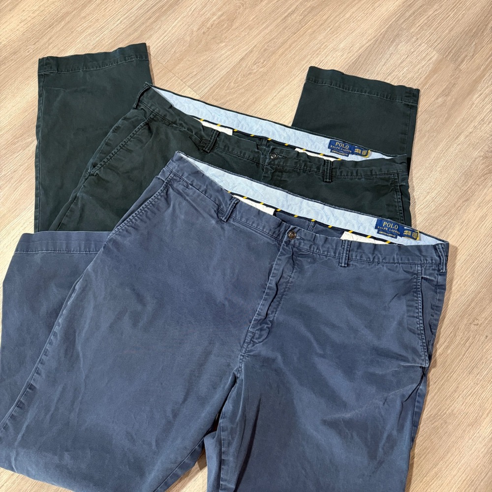 Polo Ralph Lauren Pants Mens 44/32 Multi Stretch Classic Fit Chino Trousers X 2